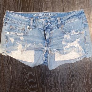 American Eagle super low shortie denim shorts